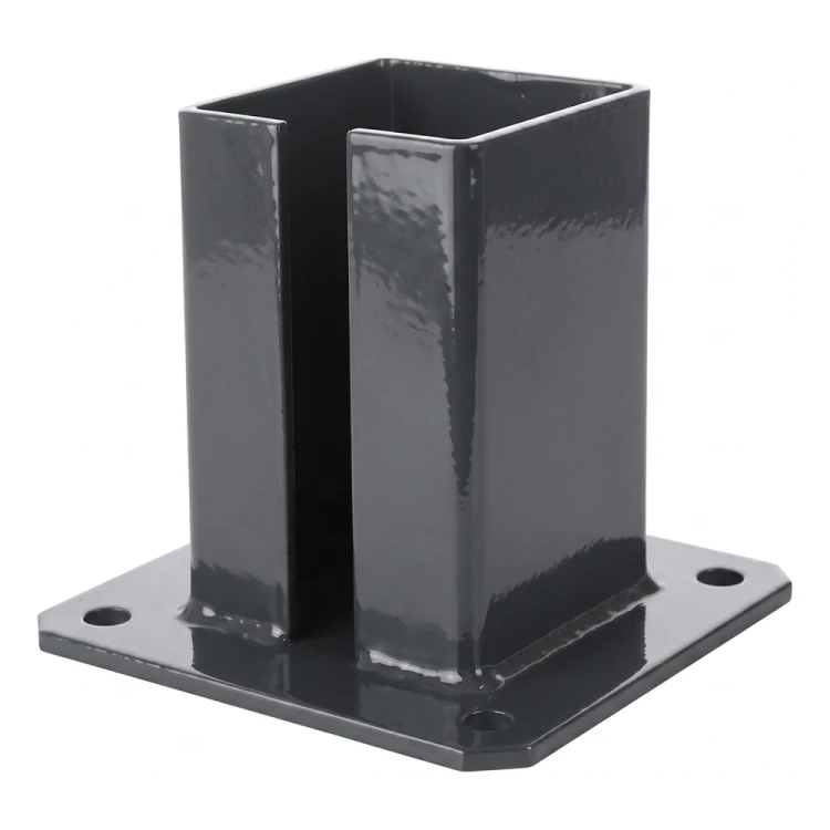 Bază de o?el pentru stâlp de gard 100×100 mm – suport de montaj grafit RAL 7016 000-792 (2)