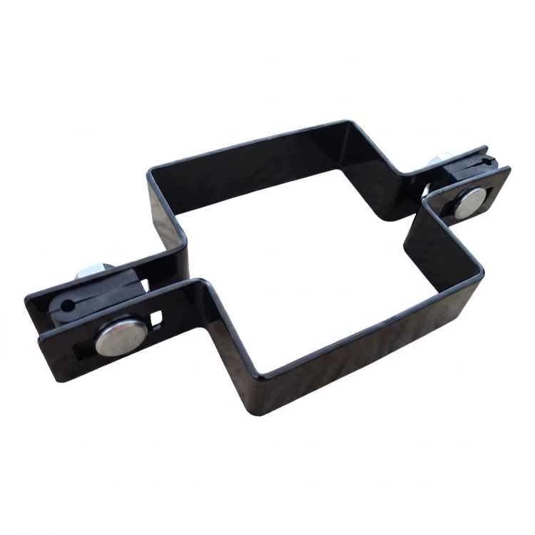 Bridă intermediară pentru panouri de gard 80×80 mm, negru RAL 9005 – set complet 001-616 (1)