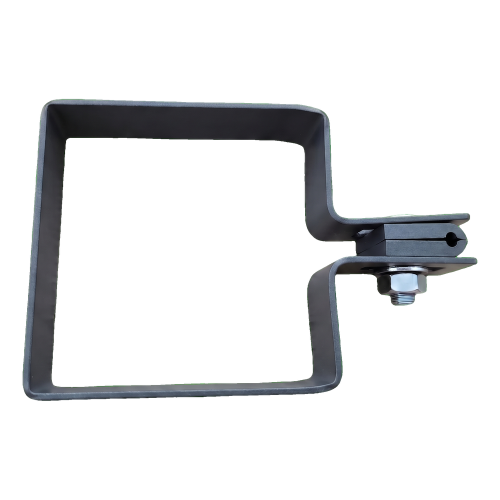 Bridă terminală de gard 80×80 mm grafit RAL 7016 – set de montaj 001-619 (2)