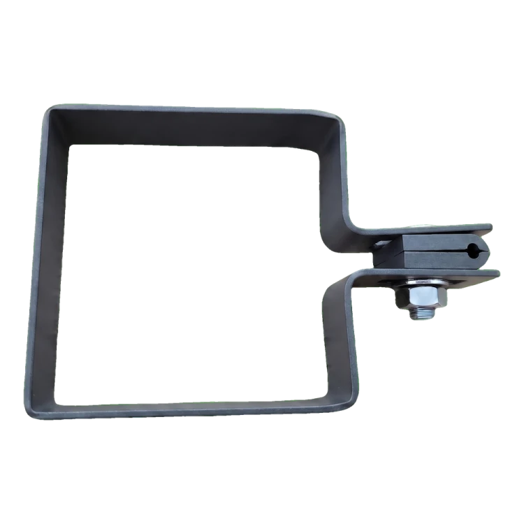 Bridă terminală de gard 80×80 mm grafit RAL 7016 – set de montaj 001-619 (2)