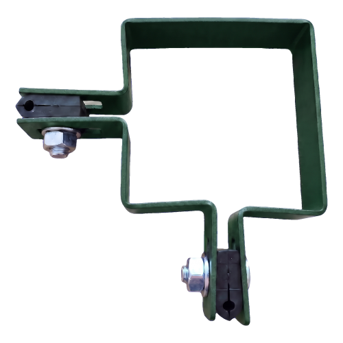Colier de col? pentru gard 80×80 mm verde RAL 6005 – set complet de montaj 001-610 (2)