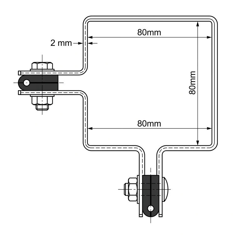 Colier de col? pentru gard 80×80 mm verde RAL 6005 – set complet de montaj 001-610 (4)