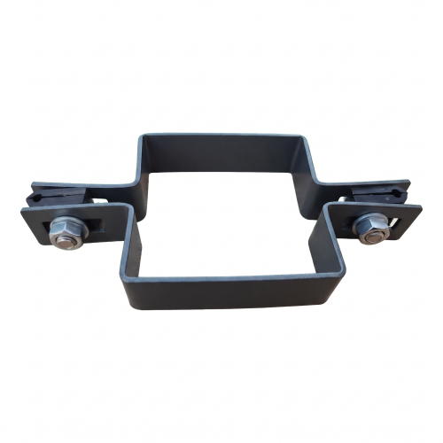 Bridă de gard pentru panouri, intermediară, 80×80 mm, grafit RAL 7016 – set complet 001-611 (2)