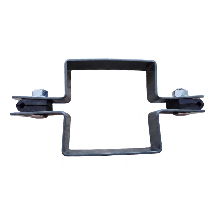Bridă de gard pentru panouri, intermediară, 80×80 mm, grafit RAL 7016 – set complet 001-611 (3)