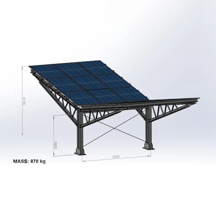 Carport fotovoltaic pentru 2 vehicule T Eco 11,4m x 3,3m Parcare solară GPV-101-09 (3)
