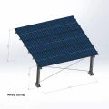 Carport fotovoltaic pentru 2 vehicule L 5,7m x 5,2m Parcare solară GPV-101-14 (4)