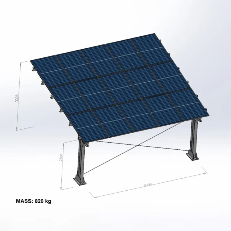 Carport fotovoltaic pentru 2 vehicule L 5,7m x 5,2m Parcare solară GPV-101-14 (4)