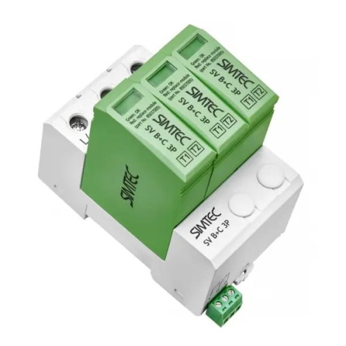 PV DC Surge Arrester tip 1+2 (B+C) 1000V 3P 20kA 4.5kV SV T1 T2 SIMTEC GPV-401-16