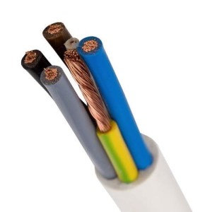 Cablu OWY 5x4 mm² 300/500V alb H05VV-F cu conductoare din cupru