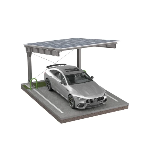 Carport fotovoltaic pentru 1 vehicul L 5,7m x 3,3m Parcare solară GPV-101-06