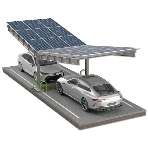 Carport fotovoltaic pentru 2 vehicule T 11,4m x 3,3m Parcare solară GPV-101-08