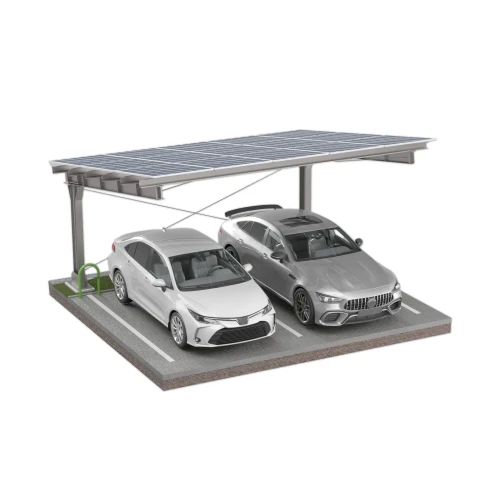 Carport fotovoltaic pentru 2 vehicule L 5,7m x 5,2m Parcare solară GPV-101-14