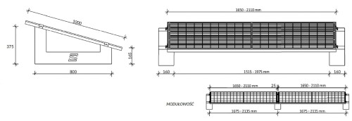Sistem de balast pentru montarea orizontală a sistemului fotovoltaic pe acoperiș plat SE800 - palet de 16 bucăți GPV-600-01 (2)