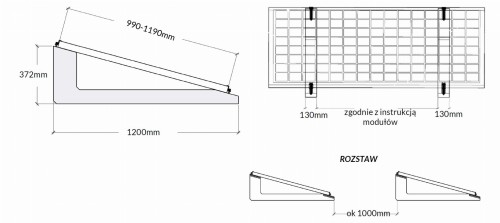 Sistem de balast pentru montaj fotovoltaic orizontal pe acoperiș plat SE1200 - palet de 16 unități GPV-600-03 (2)