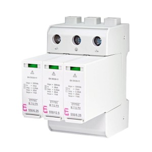 Limitator de supratensiune ETI PV DC Tip 1+2 (Clasa B+C) 1100V 3P 20kA 3,8kV