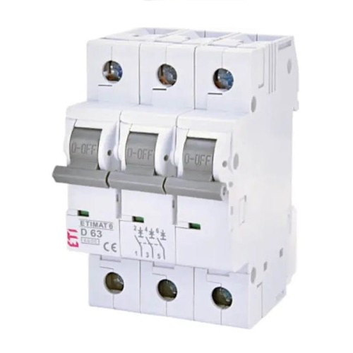 Întrerupător de supracurent B 16A 3P 6kA ETIMAT6 002115516 ETI GPV-401-63