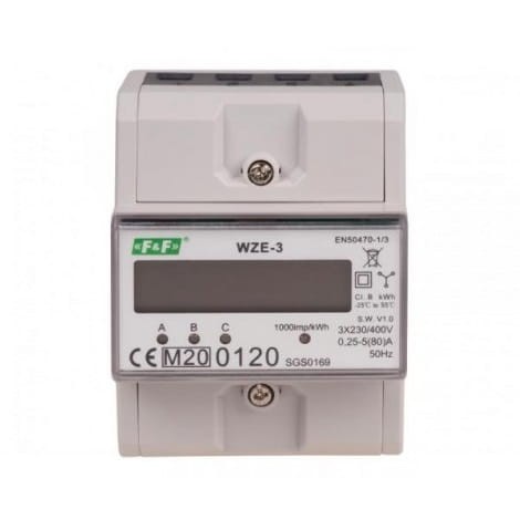 Contor electricitate trifazat 80A MID WZE-3 F&F FILIPOWSKI GPV-401-77