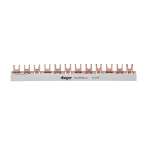 Șină de joncțiune 3 poli 57mod 10mm2, KDN363B bifurcat Hager