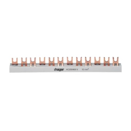 Șină de joncțiune 3 poli 57mod 10mm2, KDN363B bifurcat Hager GPV-401-80
