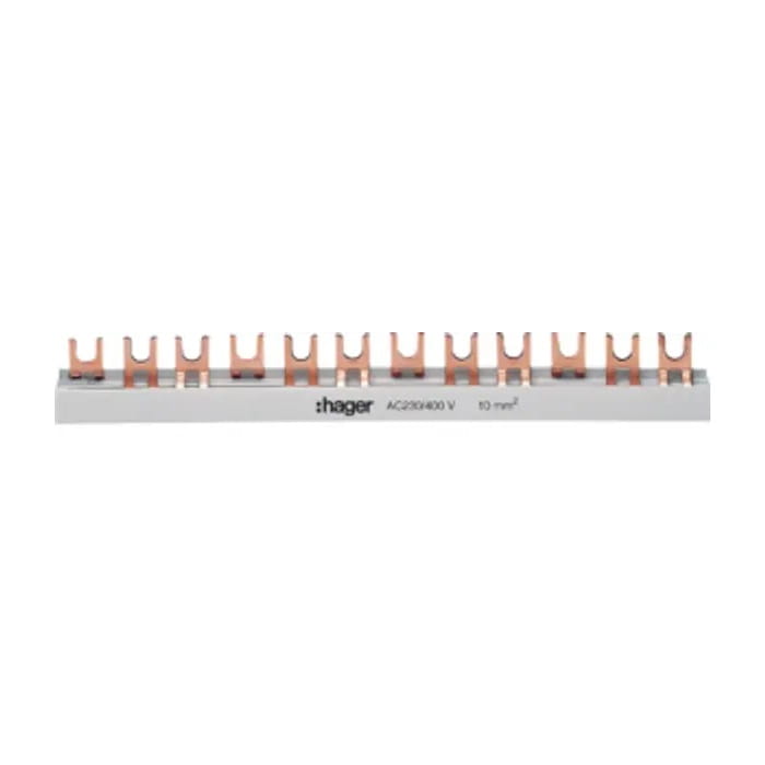 Șină de joncțiune 3 poli 57mod 10mm2, KDN363B bifurcat Hager GPV-401-80