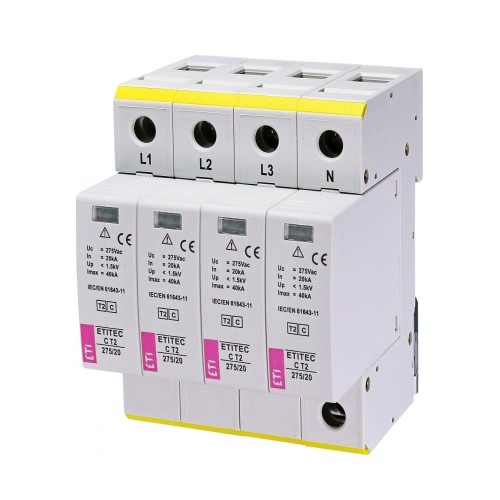 ETI Descărcător de supratensiune tip 2 (clasa C) 4P 20kA 1,5kV GPV-401-97