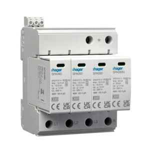 Descărcător de supratensiune Hager tip 1+2 (clasa B+C) 4P 50kA 1,2kV