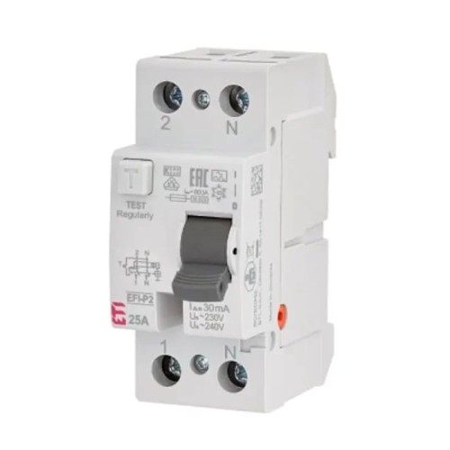 Întrerupător de curent rezidual ETI 2P 25A 30mA Tip AC GPV-401-104