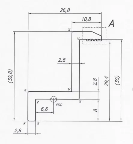 Clemă de capăt H30 Aluminiu 6060 gaura M8 PV-03-01 (1)