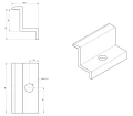 Clemă de capăt H30 Aluminiu 6060 gaura M8 PV-03-01 (2)
