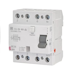 ETI Întrerupător diferențial 4P 40A 100mA Tip AC