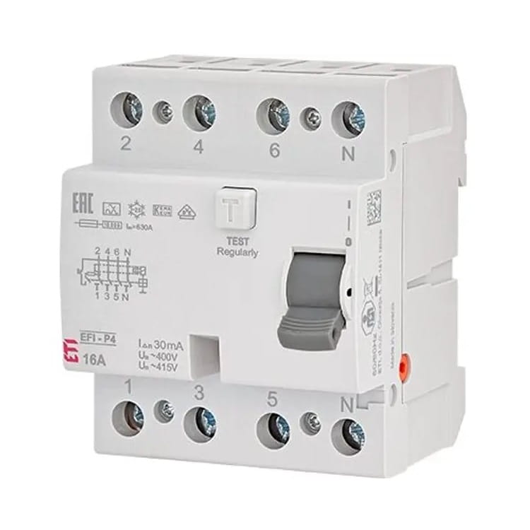 ETI Întrerupător diferențial 4P 25A 30mA Tip AC GPV-401-137