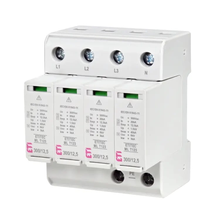 ETI Limitator de supratensiune Tip 1-2-3 (Clasa B-C-D) 4P 20kA 1,5kV GPV-401-141