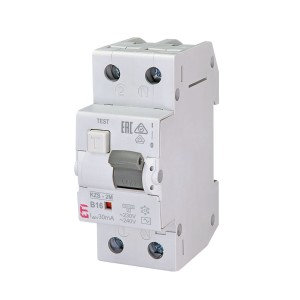 ETI Întrerupător diferențial cu protecție la suprasarcină B 16A 1P+N 30mA Tip AC