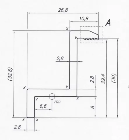 Clemă de capăt H30 Aluminiu 6060 Orificiu M8 vopsit PV-03-30 (2)