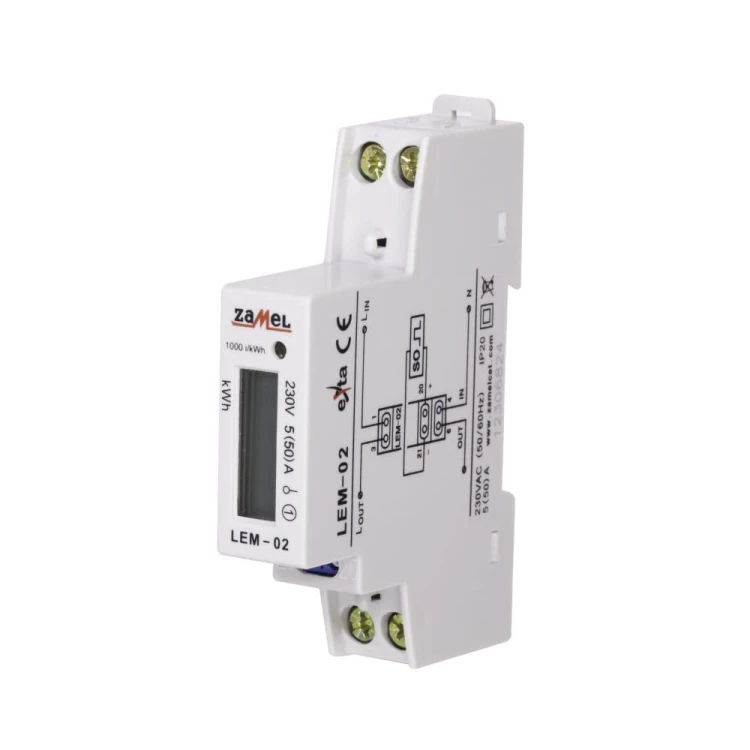 Zamel Contor de electricitate 1-fază LCD 50A 1-MOD GPV-401-184 (2)