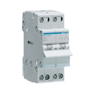 Hager Modular Installation Switch I-0-II (1-0-2) Punct comun de sus 2P 40A 230V AC