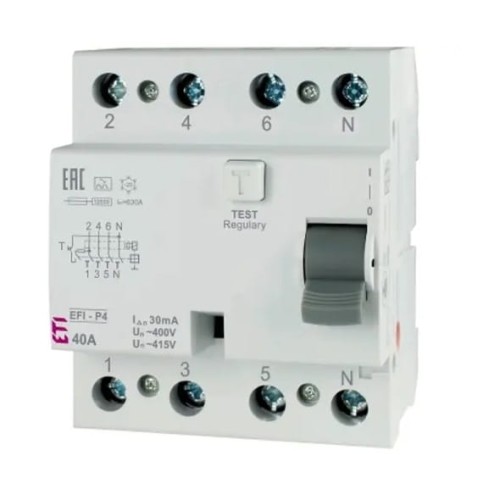 ETI Întrerupător diferențial 4P 40A 100mA tip A GPV-401-233
