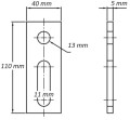 Adaptor de montaj M12 110x40x5 clasa 1.4301 PV-07-06 (2)