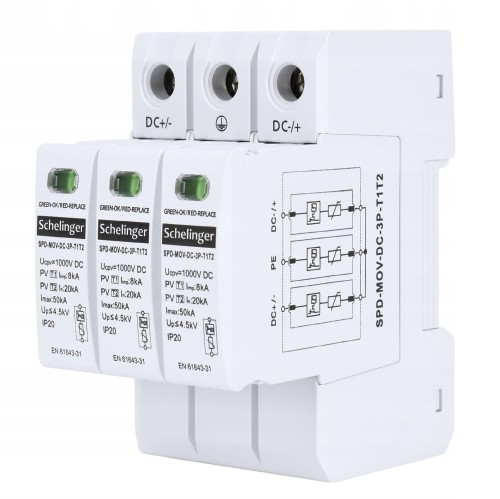 Limitator de supratensiune Schelinger 3P 8kA DC 1000V GPV-401-24