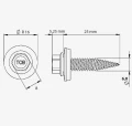 Șurub pentru tablă 6,0X25 inox (Bi-metal) GPV-14-01 (3)