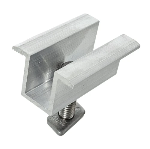Clemă de prindere centrală H25 L50 brută cu șurub M8x20 și inserție pentru panouri de 30 mm PV-04-16