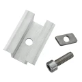 Clemă de prindere centrală H25 L50 brută cu șurub M8x20 și inserție pentru panouri de 30 mm PV-04-16 (2)