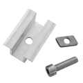 Clemă de prindere centrală H25 L50 brută cu șurub M8x25 și inserție pentru panouri de 35 mm PV-04-17 (2)