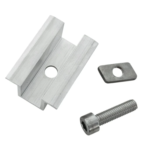 Clemă de prindere centrală H25 L50 brută cu șurub M8x25 și inserție pentru panouri de 35 mm PV-04-17 (2)