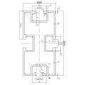 Profil de montaj din aluminiu 420cm 80x40 pentru bolțuri hexagonale PV-01-24 (2)