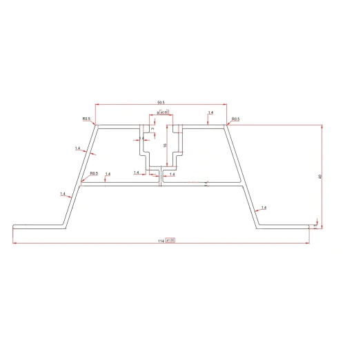Pod trapezoidal 60cm H-40 din EPDM pentru acoperișuri din tablă trapezoidală PV-02-03-03 (2)