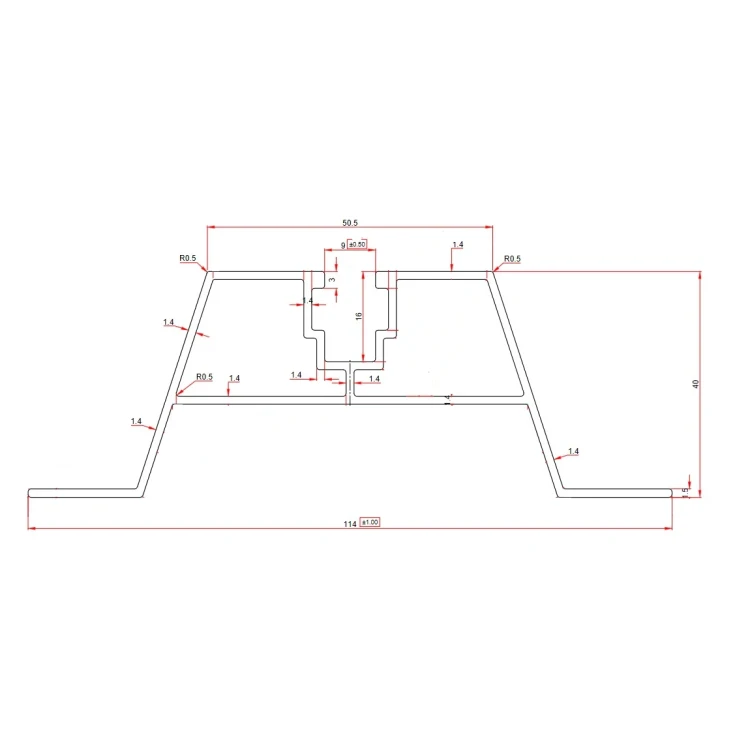 Pod trapezoidal 60cm H-40 din EPDM pentru acoperișuri din tablă trapezoidală PV-02-03-03 (2)