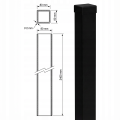 Stâlp de gard 80x80x2 mm, lungime 2,4 m, negru GPV-700-74 (3)