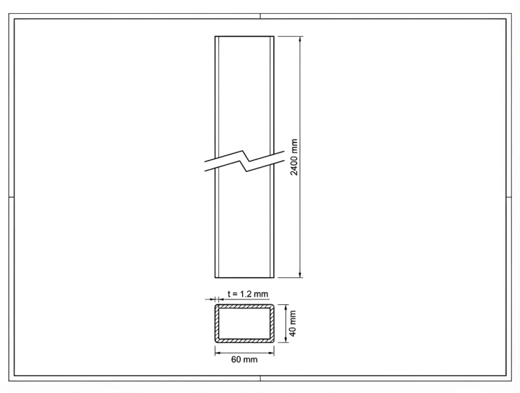 Stâlp de gard 60x40x1,2 mm, lungime 2,4 m, maro GPV-700-68 (3)