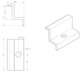 Clemă de capăt H32 Aluminiu 6060 gaura M8 Anodizat PV-03-04 (2)